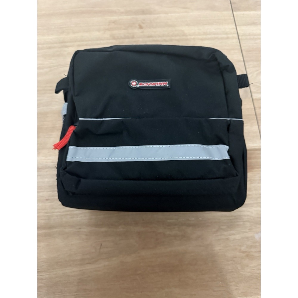Schwinn Bike Handlebar Bag Black Bicycle Front Storage Bag Clear Pockets